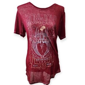 Bon Jovi Logo Burntout metal rock Official T-shirt L